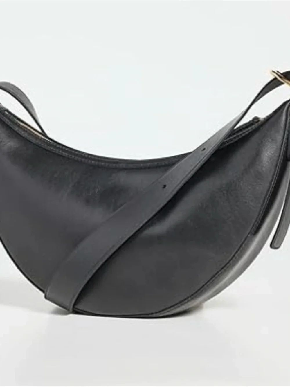 Madewell Black Crescent Leather Crossbody Bag - Women's Shoulder Bag